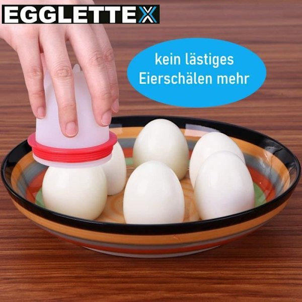 Egglettes äggkokare för 6 hårdkokta ägg utan skal TV-äggkoppar!-XF4-
