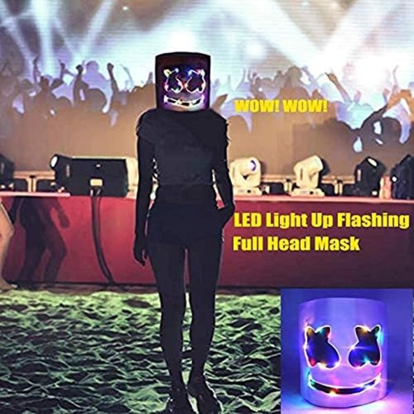 Miminuo Light Up Flashing Mask DJ Music Festival Halloween Mask D