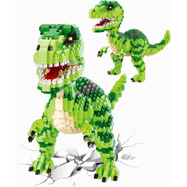 1457 st Micro set för leksaker, mini dinosaurie tegelstenar, byggstenar, återanvändbara (Velociraptor)