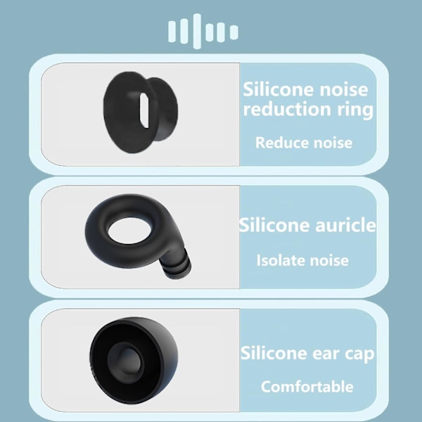 Ørepropper for søvn, 8 ørepropper i Xs/s/m/l, støyreduserende hørselvern Gjenbrukbare for søvn, fly, arbeid, studier, musikk, silikon