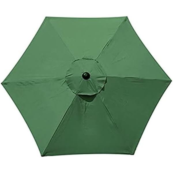 Deksel for parasoll - 6 revben - 2M/2,7M/3M - Vattentät - Anti-Ultraviolett - Ersättningstyg (2,7M / 8,9Ft, grønn)