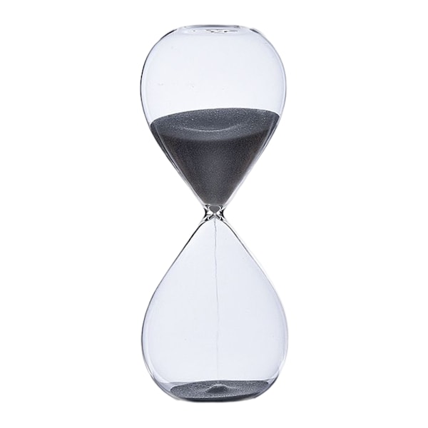 5/30/60 Minutters Rund Sandtimer Personlighed Glas Timglas Ornament Nyhed Tidshanteringsværktøj Sort Black 60Mins