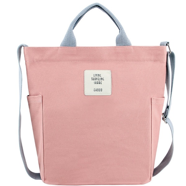 Rosa kvinnor Canvas Tote Handväskor Casual Shoulder Work Bag