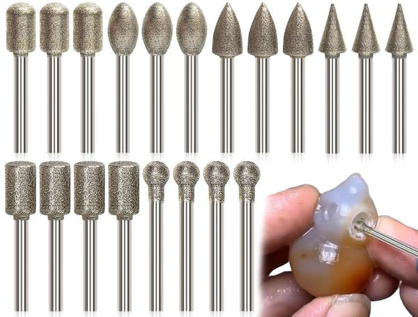 Diamantfreser 20 deler for Dremel glass keramikk stein