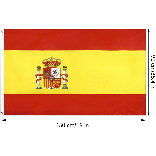 2 stk Spania flagg 3x5 fot 2022 World Cup dekorasjoner