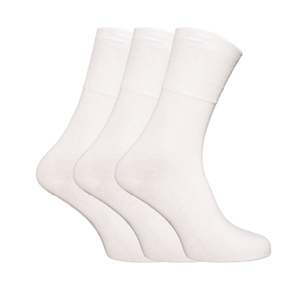 Miesten Stay Up Ei-elastiset Diabeetikkosukat (6-pack) UK Kengän koko 6-11 Valkoinen UK Shoe 6-11, EUR 39-45 White