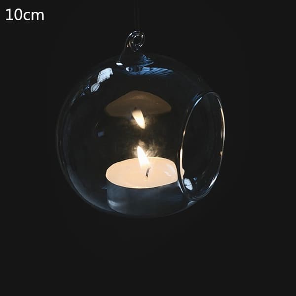Rund bubbla hängande klart glas Terrarium Air Tea Light Candl-FF- 15厘米直径
