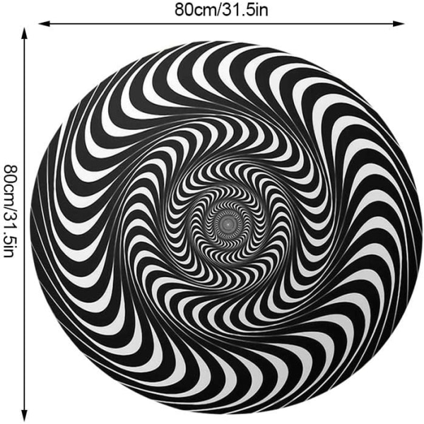 Rund 3D-golvmatta med halvfri 3D Visual Visual Illusion