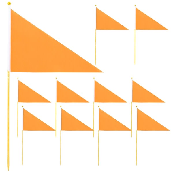 10 st Blm Flag Yards Markeringsflaggor Orange Flag Utility Flaggor Konstruktioner Markering Flagga Trädgårdsmarkörer Flaggor