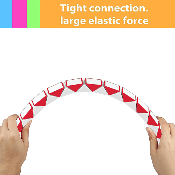 Magisk slange, magisk slange 24 segment hvit rød vri puslespill leker 3D magisk slange puslespill kube pedagogiske leker for barn og voksne