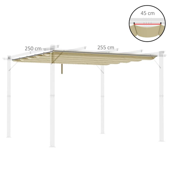 Rootz pergola erstatningstak - tak - solskjerming - regnavrenning - 250L x 255B cm - brun polyester-XF10- 1