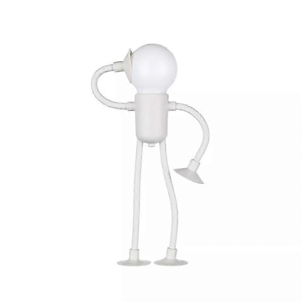 Morsom Sportmann Nattlampe med Byttbar Form, Knappbatteri, Skrivebordslampe, Allsidig Minilampe, Kreativ Dekorasjon, Vakuumsuger white