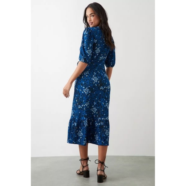 Dorothy Perkins Midi-kjole med trykt for kvinner/damer 10 Blå 10 UK
