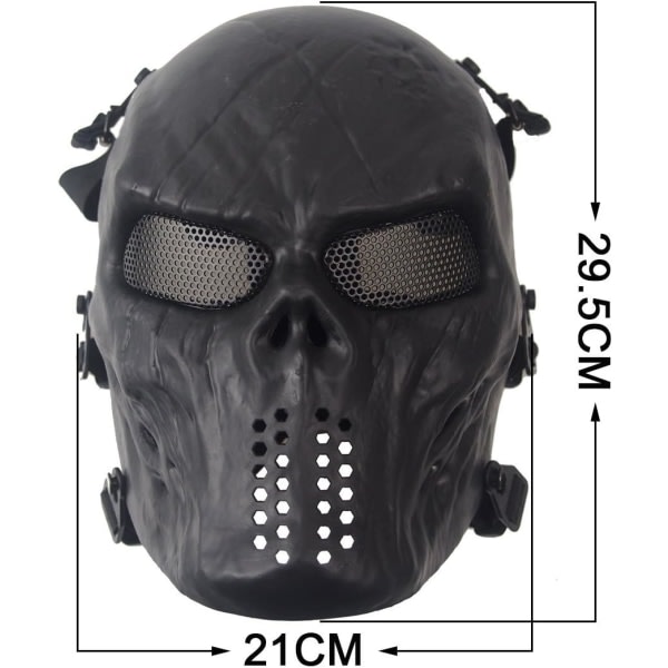 Rinling Airsoft Mask,Skull Full Mask Army Fans Supplies M06 Tactical Mask for Halloween Airsoft CS Game Cosplay og Party