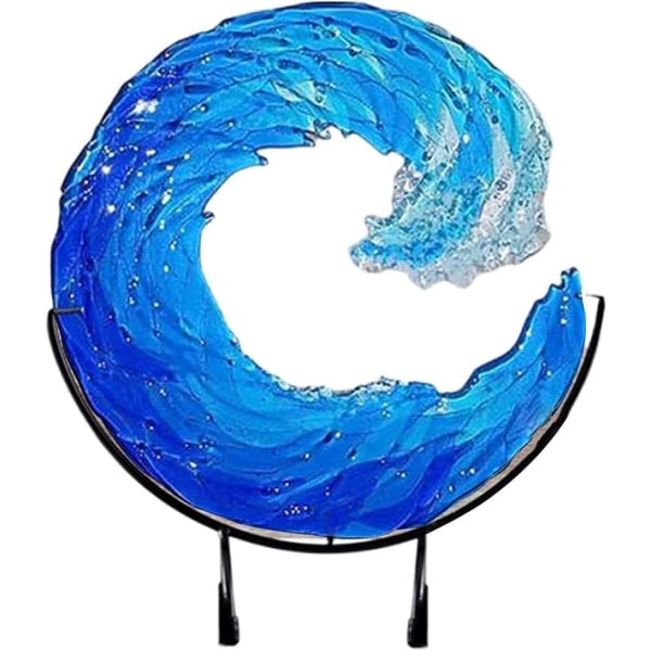 Ki ocean wave skulptur blå våg konst model dekoration bord