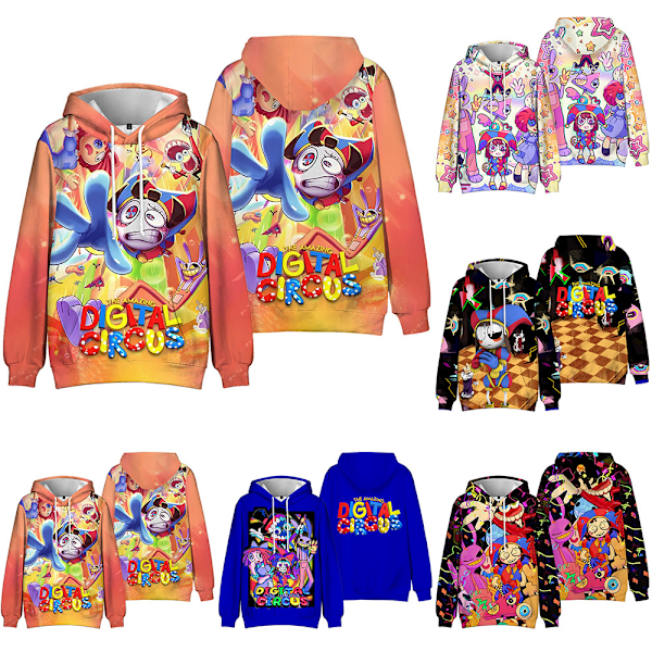 Barnens Fantastiska Digitala Cirkus Pojkar Hoodies Långärmade Toppar 140cm E