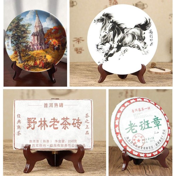 Displayhyllor, 4-pack træpanelholdere, brune personalepanelholdere til visning af billeder, orientalske møbler træpaneler