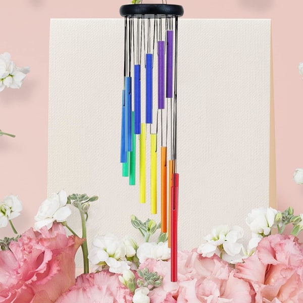 Rainbow Wind Chimes til udendørs, Wind Chimes gaver til dine venner, Børn, Udendørs Wind Chimes med