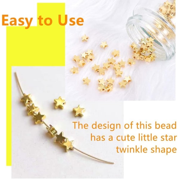 50 st Star Beads Five Points Star Perforerade pärlor Stjärnformade Spacer Beads Armband Halsband Örhängen Smyckestillverkning