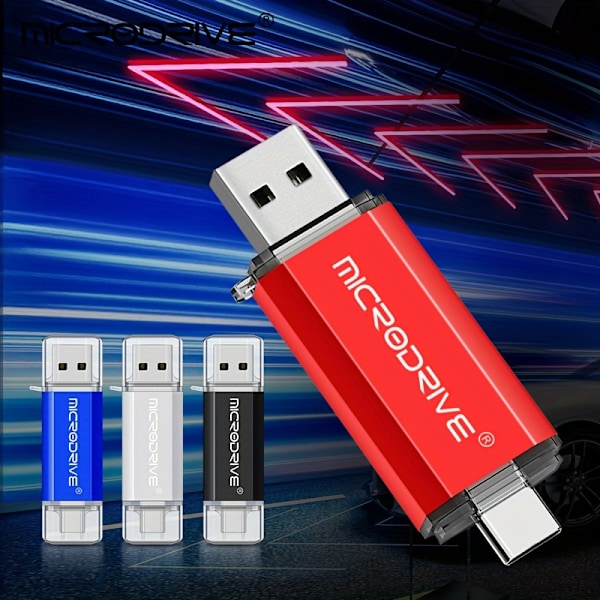 Microdrive 128GB 64GB 32GB 16GB 8GB 4GB USB Typ C Höghastighets USB-minne OTG Pen Drive Type-C