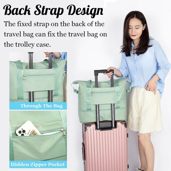 Stor kapacitet fällbar resväska Kvinnor resväskor - på lager Pink