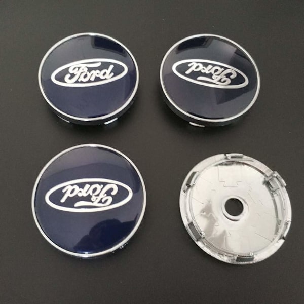 F12 - 60MM 4-pak Centerkapsler Ford Sølv one size-XF3-