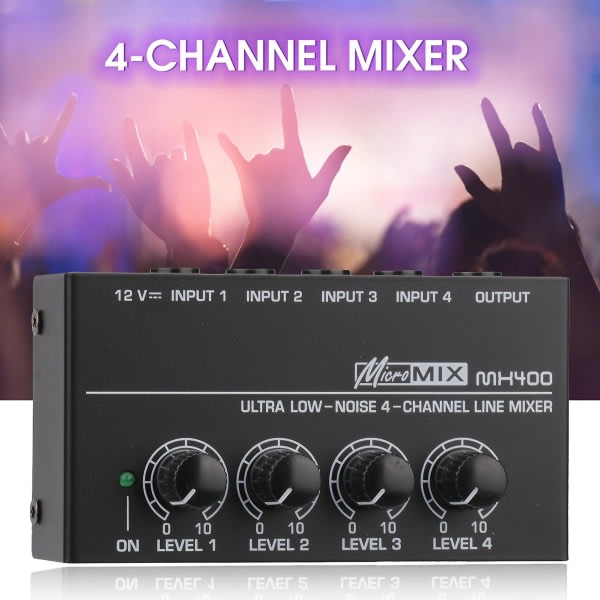 Sinknap Mx400 Minimikser Multifunksjonell 4-kanals Hifi-lydmikser med lav støy for livestreaming