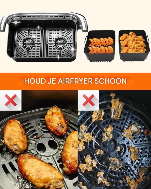 Silikoneforme til Ninja AF500EU 10.4L 2x5.2L Tåler opvaskemaskine Sort