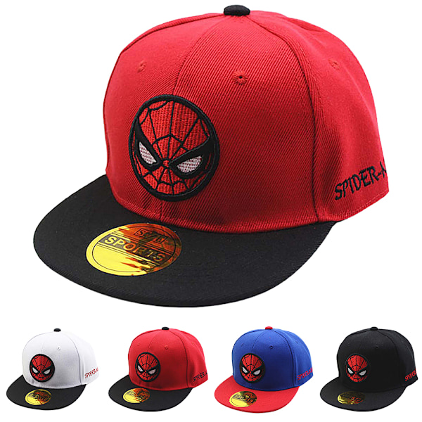 Spiderman Baseballcaps for Gutter og Jenter, Barn Snapback Sportshette Svart Black Adjustable