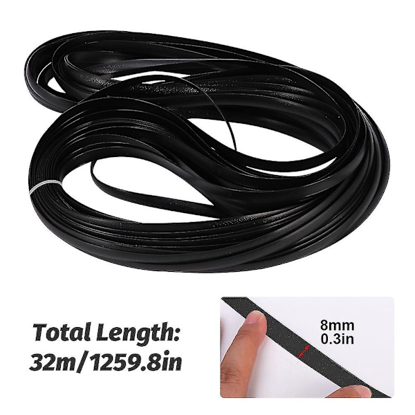 32m Utemøbler Reparasjon Høyfast Plast Rotting Wicker Kit Fla-XF6- Black