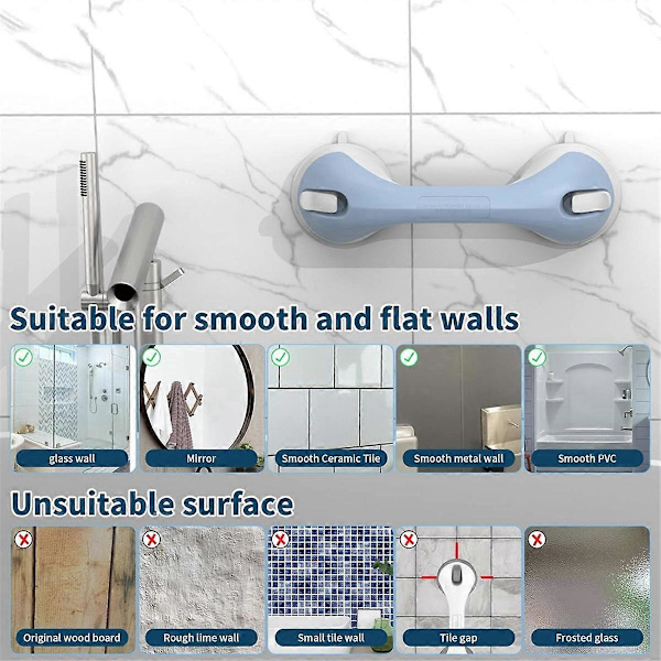 1-Pack Shower Handle, Suction Cup Bathtub Handle, Waterproof No Drilling, Removable Shower Handle-FF-
