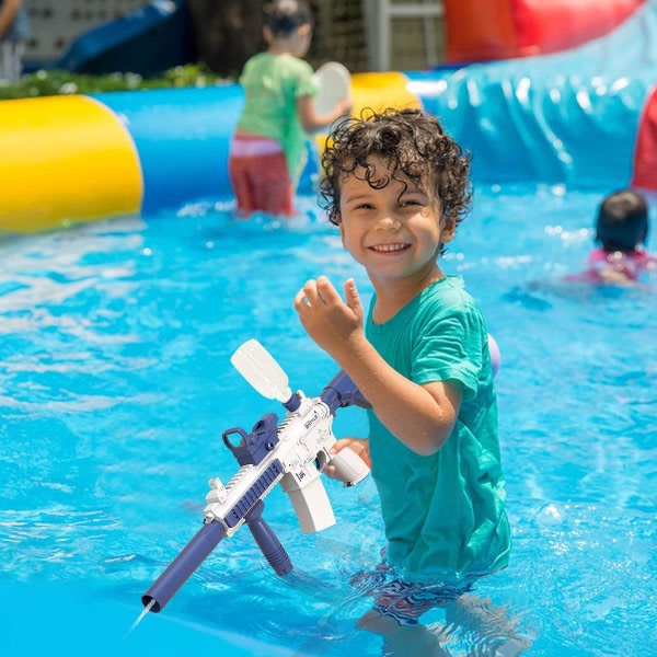 Sähköinen vattenpistol för vuxna och barn, max räckvidd 32 jalkaa Super One-Touch automaattinen vattenpistol Starkaste vattenspruta