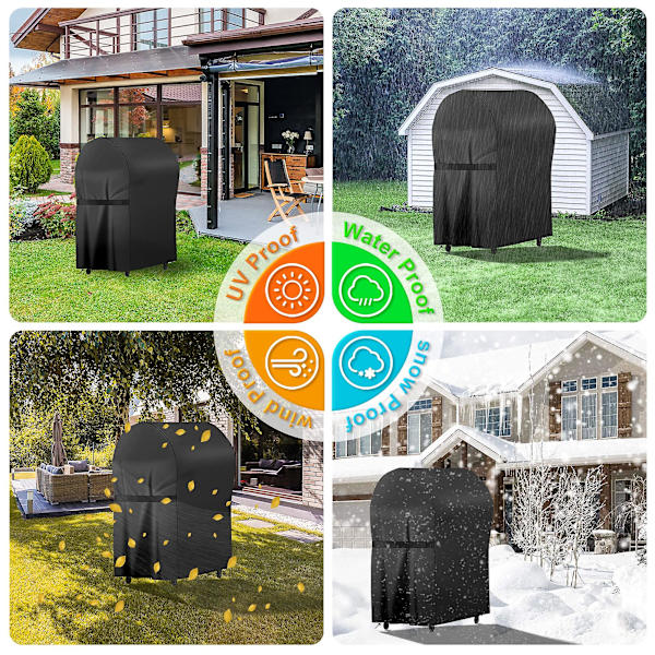 Grillöverdrag Vattentätt Extra Tåligt Litet, Utomhus Grillöverdrag - Oxfordtyg Vattentätt, Vindtätt (77x67x110cm)