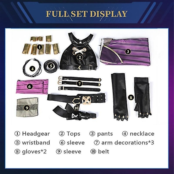 Hurtig levering Jinx Cosplay Kostume Uniform Outfits League Of Legends - Perfekt kostume Costume L