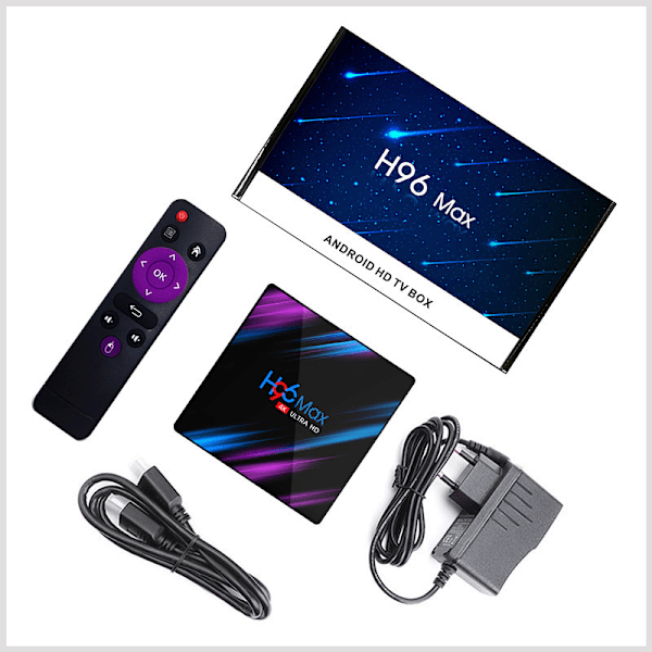 Android 10.0 H96 Max TV-boks 4GB RAM 32GB ROM, Penta-Core Mali-450, RK3318 Quad-Core 64bit Cortex-A53, H.265 Dekoding 2,4GHz/5GHz WiFi Smart TV-boks EU EU 4GB/32GB