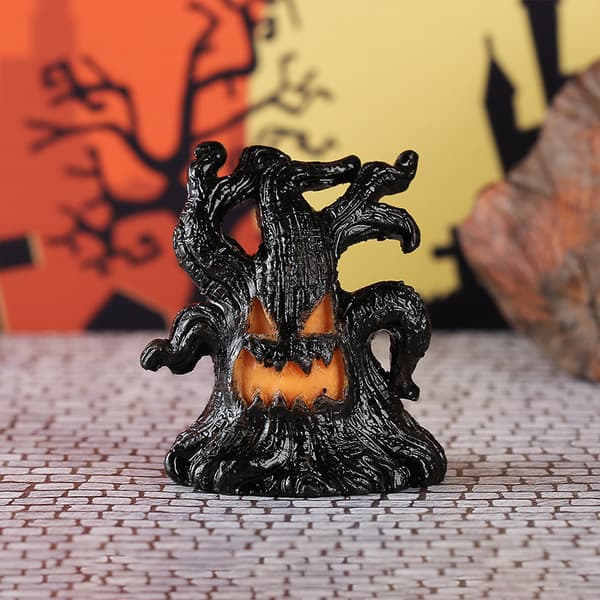Lysende harpiks træånd Halloween-dekoration, LED-lysende bordpynt til uhyggelig julegave B