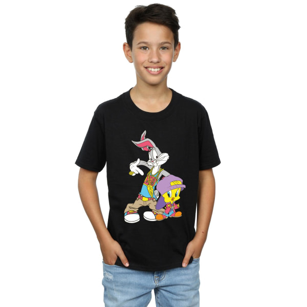 Looney Tunes Boys Bugs And Tweety Hip Hop T-Shirt 3-4 år Bla Sort 3-4 år
