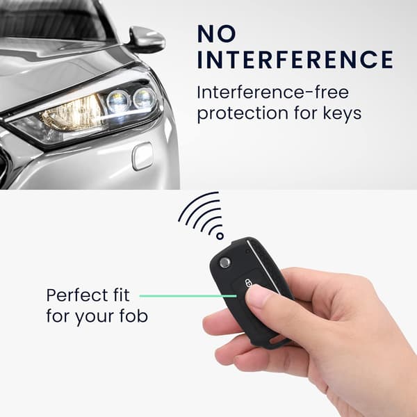 Car Key Cover Compatible with VW Skoda Seat 3-Buttons - Soft Silicone Shell-FF-