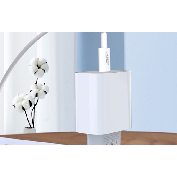 iPhone hurtigoplader USB-C 20W strømadapter med 2m kabel 1 st laddare