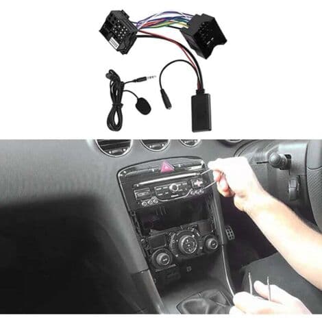 Car Bluetooth 5.0 Aux Cable Hands-free Microphone Mobile Phone Free Call Adapter for Peugeot Citroen C2 C5 RD4 Practical-FF-