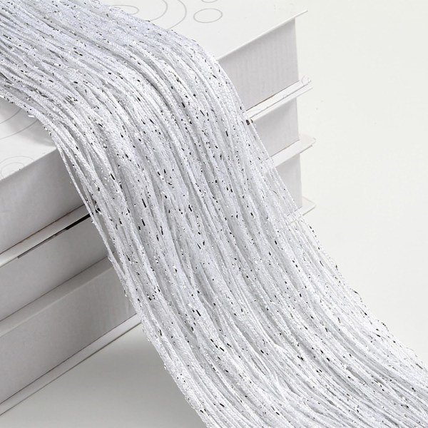Stringgardiner Dörr Myggnät, Elegant Avdelare Toffsgardin för Heminredning, Skiljeväggsgardin för Dörrar och Fönster, Vit (100x200cm)-XF4-