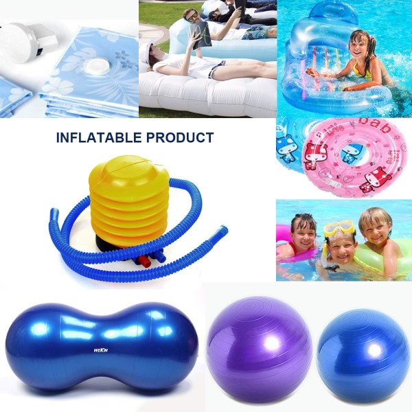 Foot Pump - Uppblåsbar sportpumpe til gummibåd, yoga, seng, madrass, gummibåd, træningsbold, ballong, pullert, simringleksaker