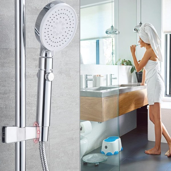 Justerbar duschhuvudshållare, 45° rotation Universal 20-25 mm duschhuvudstång Duschhuvudhållare Byte av fäste för duschstång i badrummet