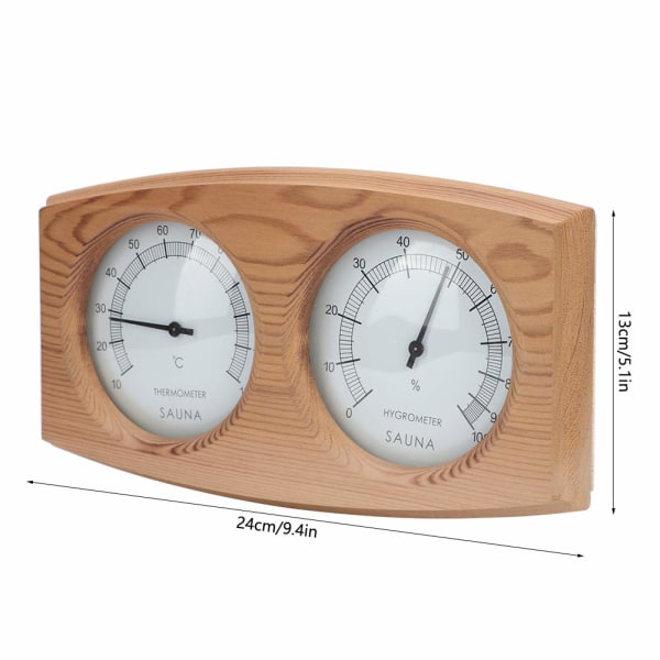 Termohygrometer Digital, 2 i 1 træhygrometer Bastutermometer Dubbelratt Bastu Temperaturmätare Fuktighetsmätare for strömrum