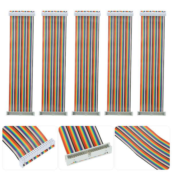 5 st GPIO-kablar för Raspberry Pi hane till hona 40-stifts tråd datortillbehör 20 cm hane till hona 0.2