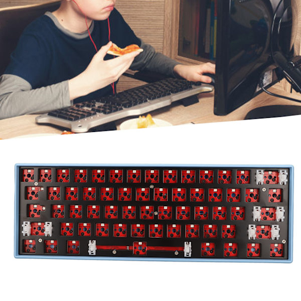 61-tangenters mekaniskt tangentbord DIY-kit stöder trådlöst 2.4G BT 3.0 5.0 Typ C trådbundet modulärt mekaniskt speltangentbord med RGB Blue