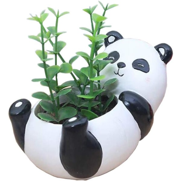 Cute Panda Flowerpot Animal Resin Succulent Planter Desk Mini