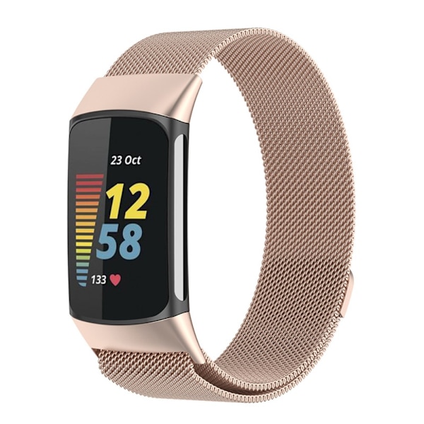 Milanese Loop Armbånd Fitbit Charge 6 Champagneguld