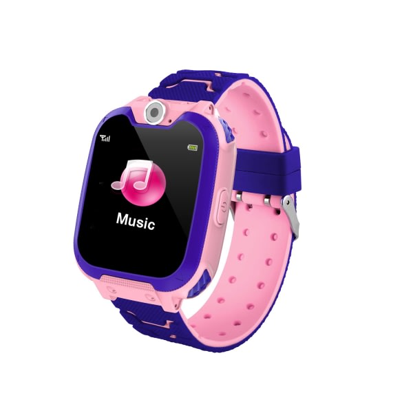 (Pink) Smart ur til børn med SIM-kortslot IP67 Vandtæt SOS Ca