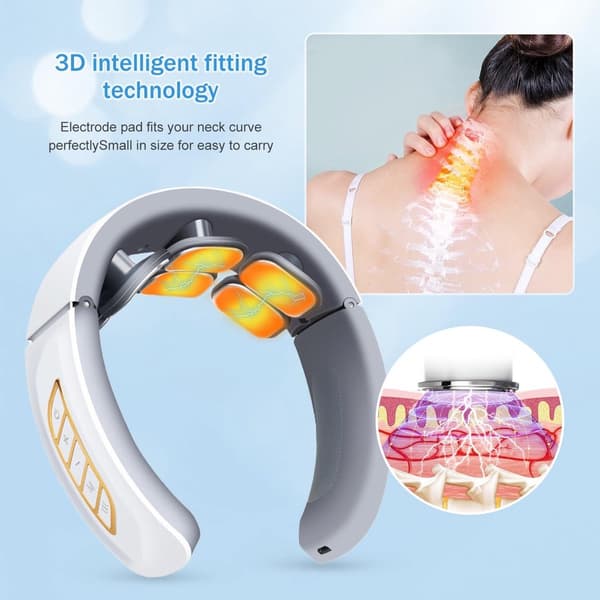 Nackmassager med 6 huvuden, värmefunktion, 6 inställningar, 9 intensitetsnivåer